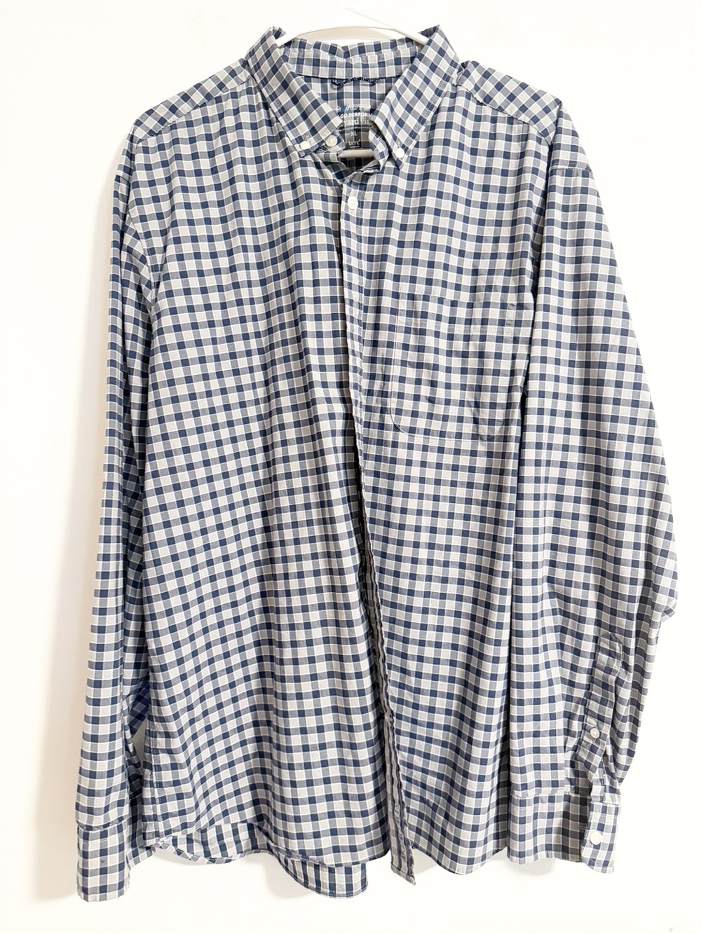 Vineyard Vines On-The-Go Performance Plaid Button Down Shirt Blue White Men XL
